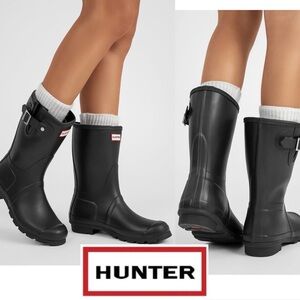 Hunter Women Original Short  - Black Rubber Rain Boots size 9